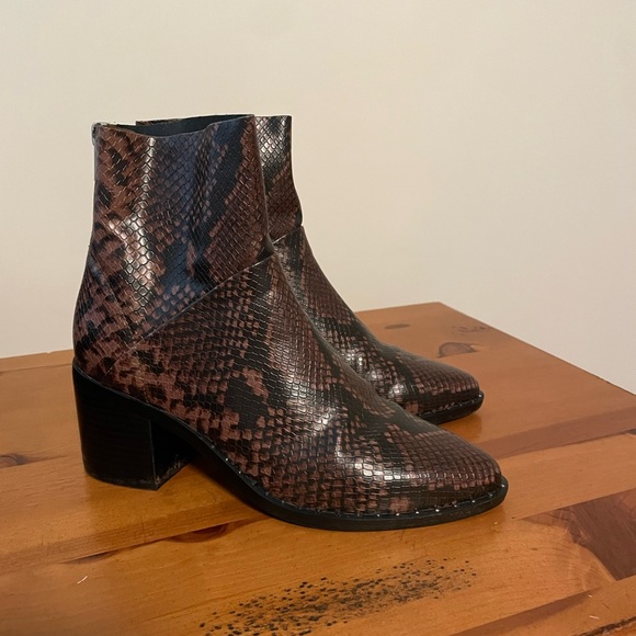 Studded Snakeskin Booties - Picture 1 of 5